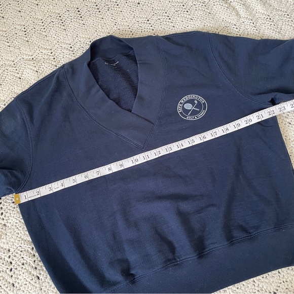 AG Adriano Goldschmied Weddington Vee Sweatshirt Navy Blue (Small) - Picture 6 of 11